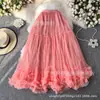 Falda Vestido de Baile Falda Abullonada 2026 Nueva Cintura Elástica Malla Volante Dobladillo Extra Grande Falda de Pastel en Capas para Mujer