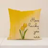 Estilo Nuevo Primavera y Verano Hermosa Funda de Almohada Floral Transfronteriza Poliéster Impreso Cojín de Asiento Decoración del Hogar Funda de Cojín para Sofá