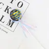 Nuevo adorno de piruleta de bola de lentejuelas con lazo de celebridad en línea, adorno para pastel de cumpleaños, decoración creativa para mesa de postres de fiesta