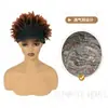 Peruca de Cabelo Cacheado Curto Transfronteiriça, Peruca Afro Fofa Tridimensional, Peruca Curta Cacheada de Boné de Beisebol
