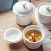Panela de Ensopado para Louça de Hotel, Panela de Ensopado com Separação de Água para Ninho de Pássaro e Bexiga de Peixe, Panela de Ensopado Shaxian com Tampa, Pequena Panela de Ensopado Cerâmica com Processamento de Logo