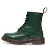 Botas de Trabalho 1460 de Cano Alto para Mulheres, Botas Clássicas de Couro Rígido com Biqueira Aberta no Tornozelo, Botas Unisex de Couro Genuíno Liso, Sapatos de Motocicleta com Bico Redondo