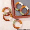 Estilo Nacional Trenzado Liso Madera Cruda Hecho a Mano Envuelto en Alambre Anillo Colgante Anillo de Madera DIY Colgantes Semiacabados para Campanilla de Viento de Cáscara de Fruta Accesorios