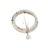 Nuevo Pulsera de Doble Círculo de Piedra Shoushan para Mujer, Nuevo Pulsera de Estilo Chino, Pulsera Apilable de Perlas de Nicho de Lujo Ligero, Joyería de Mano Exquisita