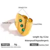 Anel Malt Estilo Europeu e Americano Estilo Ins Aço Inoxidável Banhado a Ouro 18K Incrustado com Anel de Pedra Natural Colorida para Mulheres, Joias de Luxo Leve de Alta Qualidade