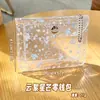 Bolsa de almacenamiento de PVC con patrón de colores para hojas sueltas, transparente para almacenamiento de cuaderno de hojas sueltas M5, accesorios de tarjetas pequeñas, tarjetero