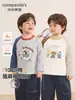 Ropa infantil Kaka Panda, camiseta de manga larga de algodón puro para niños, conjunto de otoño para niñas, ropa de primavera y otoño para bebés