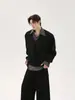 Estilo Americano Falso Duas Peças Listrado Lapela Masculino Estilo College High-End Casual Outono Novo Patchwork Versátil Top Tendência