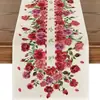 Camino de Mesa Transfronterizo de Venta Caliente para el Día de San Valentín Asiático, para Hogar, Restaurante, Sala de Estar, Mesa de Comedor, Decoración Festiva Interior Exterior, Mantel