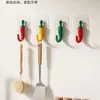 Gancho decorativo creativo con forma de chile, no requiere taladro, para colgar llaves detrás de la puerta, en la entrada y para colgar ropa