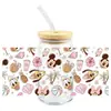Mickey Mouse Transfer UV DTF Cristal Transparente Copo de Vidro com Adesivo 16oz Especial À Prova d'Água Resistente a Arranhões Atacado Transfronteiriço