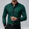 Camisa de Manga Larga Elástica Antiarrugas con Bloques de Color Casual de Negocios para Hombre de Amazon Transfronterizo Camisa de Otoño para Hombre