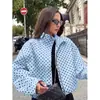 Amazon Europa América 2026 Otoño Nuevo Estilo Moda Temperamento Estampado de Lunares Holgada Casual Cremallera Chaqueta Mujer