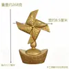 Adorno de Molino de Viento Dorado para Escritorio de Oficina, Pequeño Objeto de Cobre que Atrae Prosperidad y Riqueza, Pequeño Adorno Giratorio que Atrae la Fortuna
