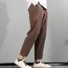 Pantalones cortos de lino ligeros de verano para hombre, pantalones casuales estilo chino, pantalones de algodón y lino, pantalones rectos holgados cónicos, pantalones de 9 puntos