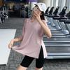 Roupa Solta de Malha de Secagem Rápida Blusa de Corrida plus size Roupa de Fitness Top Camiseta Esportiva Treino Yoga Manga Curta Fina