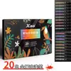 Plumones de Pintura Especializados para Sellos de Cera, Plumones de Pintura Metálica de Colores, Set de 20 Colores, Marcadores para Colorear, Plumones con Plantilla para Dibujar