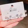 Novedad 2026 Elegantes Aretes de Tachuela de Plata con Moño Grande de Circonita para Mujer, Exquisitos Aretes de Aguja de Plata de Lujo Ligero de Alta Gama