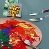 Set de Espátulas Cuchillo para Pintura al Óleo Pequeño Herramienta para Pintura Acrílica Gouache Cabeza Redonda Cabeza Plana Cuchillo Pequeño Afilado Suministros de Arte Espátula