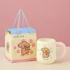 Conjunto de presente de caneca de cerâmica do Mark, copo de água com alta estética, copo promocional com logotipo impresso e gravado, pequeno presente prático atacado