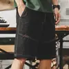 Pantalones cortos de trabajo para hombre, corte holgado estilo japonés, casual vintage de verano estilo americano, pantalones cortos resistentes de moda para hombre de talla grande