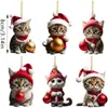 Transfronteiriço Novo Produto Natal Criativo Gato Fofo Casa de Natal Decorações de Árvore de Natal Acrílico Plano Pendurado