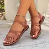 Chanclas de Talla Grande para Mujer, Sandalias Planas Retro de Tira Cruzada, Elegantes y de Moda, Nuevo Modelo Transfronterizo Europeo y Americano 2026