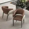 Mesa y sillas de comedor de lujo minimalista estilo italiano para el hogar, sillas de comedor de ocio para hotel restaurante nórdico, cuero moderno para discusiones