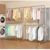 Suporte de Exposição de Roupas Simples de Tubo de Aço Galvanizado Espesso, Cabide de Chão para Varanda e Quarto, Varal de Roupa de Barra Única Removível
