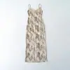 Vestido de Encaje con Estampado de Leopardo Puramente Atractivo para Mujer, Verano 2026 Estilo Francés Sexy Ajustado con Tirantes Largo