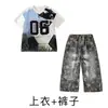 Roupas de Hip-Hop da Moda para Crianças, Meninos e Meninas, Conjunto de Roupa de Performance Ampla Cool e Estiloso, Calça de Perna Larga com Estampa de Estrela da Moda