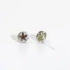 Brincos de Estrela de Cinco Pontas com Zircônia Incrustada em Resina, Brincos Perfurados, Não Precisa Remover, Brincos Coloridos da Moda com Zircônia, Atacado de Joias