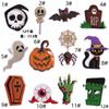 Decoração de Patch para Festa de Halloween Cruzamento Abóbora Aranha Morcego Pingente Bordado em Computador Adesivos de Tecido Adesivos Bordados de Halloween