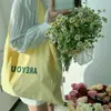 Bolsa de Lona Dulce Estilo Coreano para Mujer, Bolso de Hombro Simple de Letras de Nicho, Bolsa Tote de Gran Capacidad para el Trabajo, Moderno