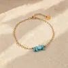Pulsera estilo bohemio transfronteriza para mujer, set combinado de piedras naturales coloridas irregulares, joyería de mano de acero inoxidable al por mayor