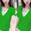 Camiseta de Manga Corta de Dos Piezas Falsas Camisa Tops para Mujer 2021 Nuevo Elegante Camiseta Básica Moderna Aspecto Adelgazante Versátil y Elegante