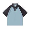 Camisa POLO de algodão pesado 240G de marca moderna, manga raglan contrastante, com lapela, estilo universitário masculino e feminino, solta casual de manga curta