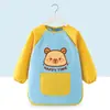 Bata de Pintura Infantil, Delantal de Pintura Artística, Babero para Comer de Bebé, Guardería Cinta Mágica Impermeable Ropa para Usar al Revés