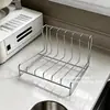 Estante para Platos y Tazones de Acero Inoxidable Estante de Almacenamiento para Vajilla Estante Escurridor Estante de Almacenamiento para Encimera de Cocina Estante Multifuncional Nuevo 2026