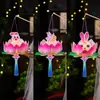 Festival do Meio Outono Lanterna Bolsa Antiga Infantil Lanterna de Lótus Luminosa Pendurada Material DIY Feito à Mão Pacote Lanterna de Coelho em PVC