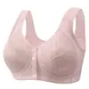 Sutiã de Meia-idade com Fecho Frontal Transfronteiriço Plus Size Roupa Íntima Fina Sutiã Push-up Top Feminino Sutiã Nadador Beauty Back Sem Aro