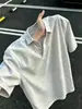 Camisa Polo de Linho de Manga Curta Estilo Old Money para Homens, Camiseta Casual Fina de Verão para Meninos, Top Tendência de Algodão e Linho para Adolescentes