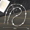 Bolso Cruzado de Perlas Irregulares Lanyard Largo Portátil para Teléfono Móvil Lanyard Sencillo de Perlas para Teléfono Móvil Cadena para Teléfono Móvil Cadena Cadena