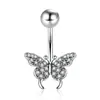 Anillo para el Ombligo Transfronterizo Europeo y Americano Corazón de Melocotón Mariposa Flor Circonita Clavo para el Ombligo Joyería para Piercings Corporales Más Vendida en Amazon