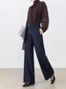 Jeans Loose Reto Estilo Retro de Luxo Leve Nicho para Mulheres 2026 Novo Calça de Cintura Alta Emagrecedora Wide-Leg Comprimento Total