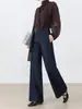 Calça Jeans Wide Leg de Cintura Alta que Valoriza o Corpo em Formato de Pera para Mulheres 2026 Nova Moda Versátil que Cobre o Quadril Emagrecimento Caimento Fluido Comprimento Total