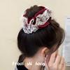 Elegante Versátil Terciopelo Distintivo Encaje Encaje Anillo de Salchicha Gruesa Estilo Retro de Alta Calidad Anillo para Cola de Caballo Bola Accesorios para el Cabello