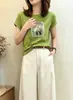 Camiseta de algodón acanalado de trece filas, fuente física, para mujer, directo de fábrica, top de manga corta ajustado, suministro exclusivo segunda tanda de verano