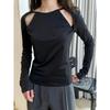 Lou Fu Nueva Colección Primavera Verano Moda Coreana Sexy Transparente Espalda Descubierta Camiseta Suave Fresca Ajustada Adelgazante para Mujer