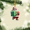 Colgante Llavero Navideño Transfronterizo Papá Noel Llevando Caja de Regalo Regalo Festivo Llavero Colgante para Mochila